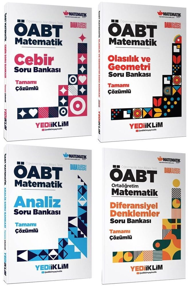 Yediiklim 2026 ÖABT MEB-AGS Lise Matematik Öğretmenliği Soru Bankası 4 lü Set Yediiklim Yayınları
