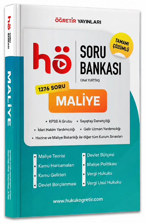Öğretir KPSS A Grubu Hakimlik Maliye Soru Bankası Çözümlü - Cihat Yurttaş Öğretir Yayınları
