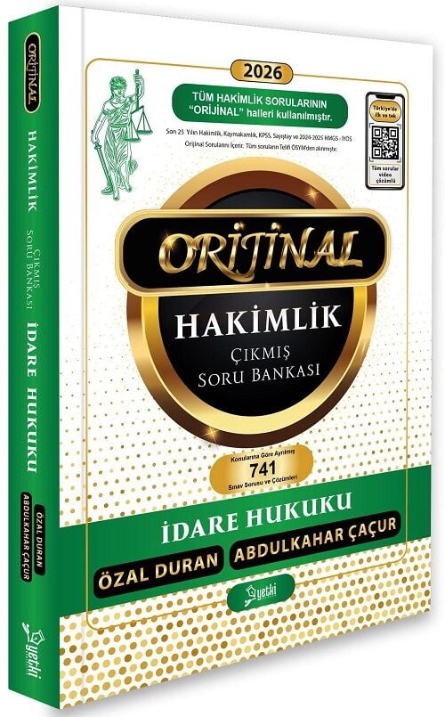 Yetki 2026 Hakimlik İdare Hukuku ORİJİNAL Çıkmış Soru Bankası Çözümlü - Özal Duran Yetki Yayıncılık