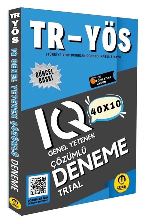 Tasarı TR-YÖS IQ Genel Yetenek 40x10 Deneme Çözümlü Tasarı Yayınları
