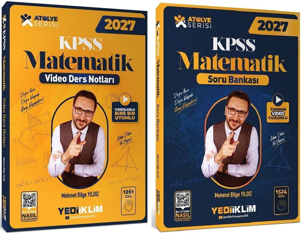 Yediiklim 2027 KPSS Matematik Atölye Video Ders Notları + Soru Bankası 2 li Set - Mehmet Bilge Yıldız Yediiklim Yayınları