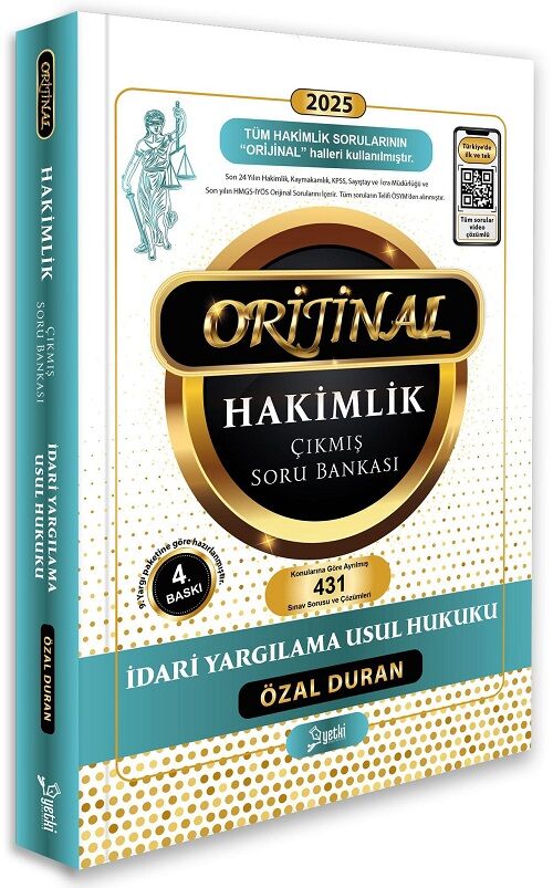 Yetki 2025 Hakimlik Kaymakamlık KPSS İcra Müdürlüğü İdari Yargılama Usul Hukuku ORİJİNAL Çıkmış Soru Bankası Çözümlü 4. Baskı - Özal Duran Yetki Yayıncılık