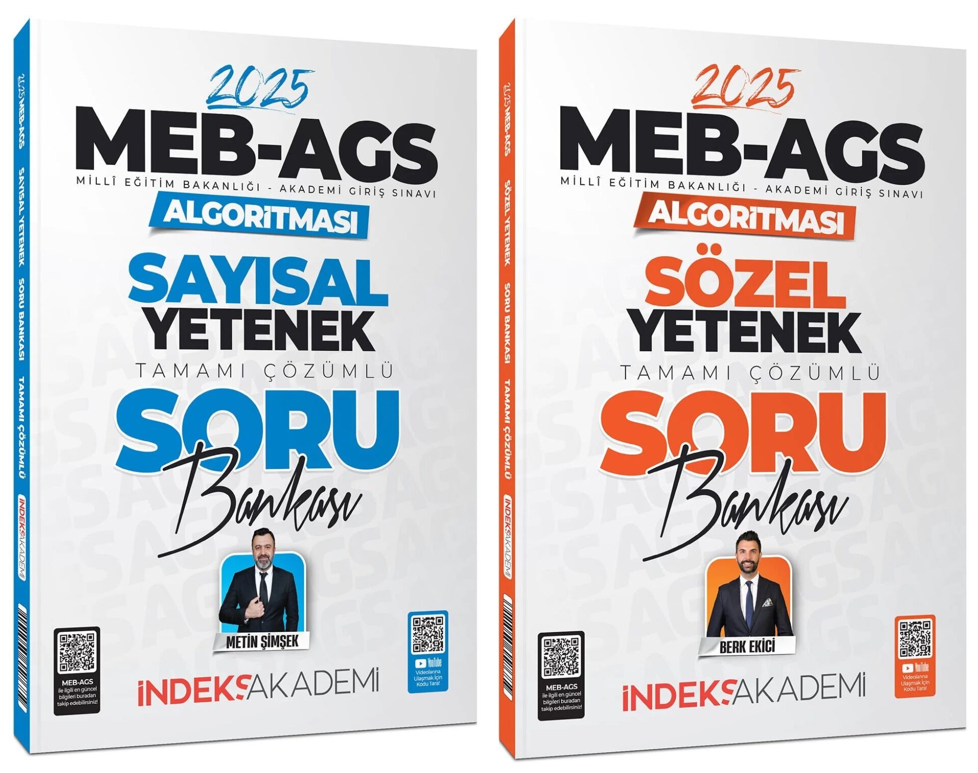 SÜPER FİYAT - İndeks Akademi 2025 MEB-AGS Algoritması Sözel+Sayısal Yetenek Soru Bankası 2 li Set - Berk Ekici, Metin Şimşek İndeks Akademi Yayıncılık