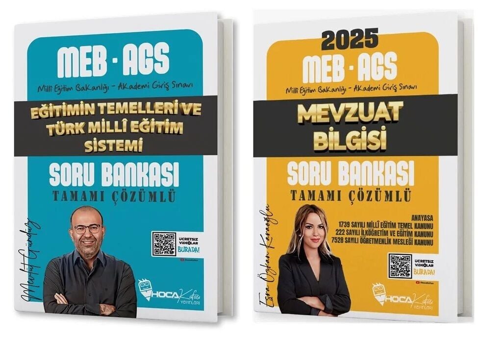 Hoca Kafası 2025 MEB-AGS Eğitimin Temelleri ve Türk Milli Eğitim Sistemi + Mevzuat Bilgisi Soru Bankası 2 li Set - Mevlüt Gündüz, Esra Özkan Karaoğlu Hoca Kafası Yayınları