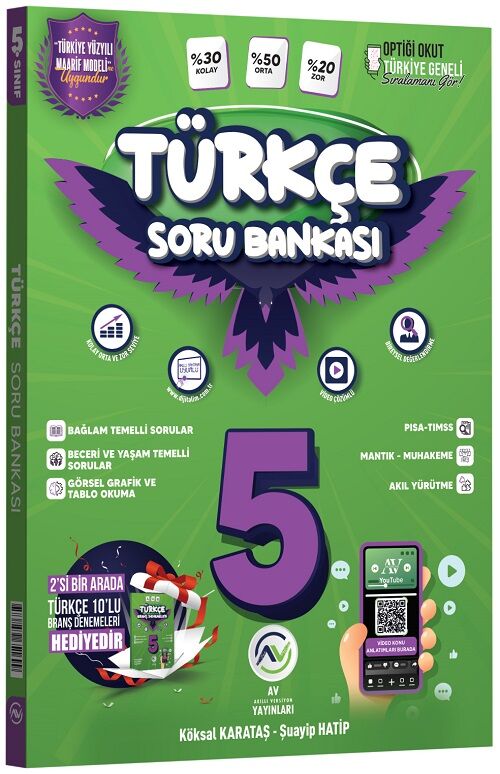 Av Yayınları 5. Sınıf Türkçe Maarif Modeli Soru Bankası Av Yayınları