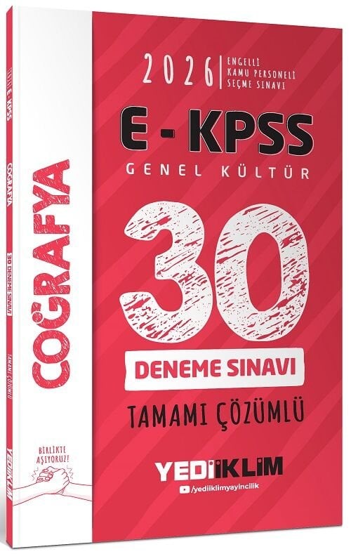 Yediiklim 2026 EKPSS Coğrafya 30 Deneme Çözümlü Yediiklim Yayınları
