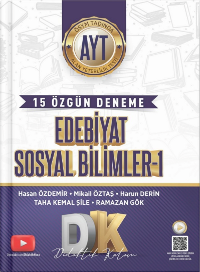 Didaktik Kalem YKT AYT Edebiyat Sosyal Bilimler-1 Özgün 15 Deneme Didaktik Kalem Yayınları