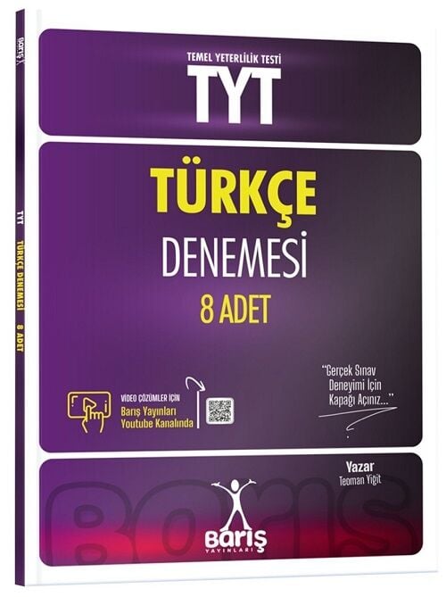 Barış YKS TYT Türkçe 8 Deneme Çözümlü - Teoman Yiğit Barış Yayınları