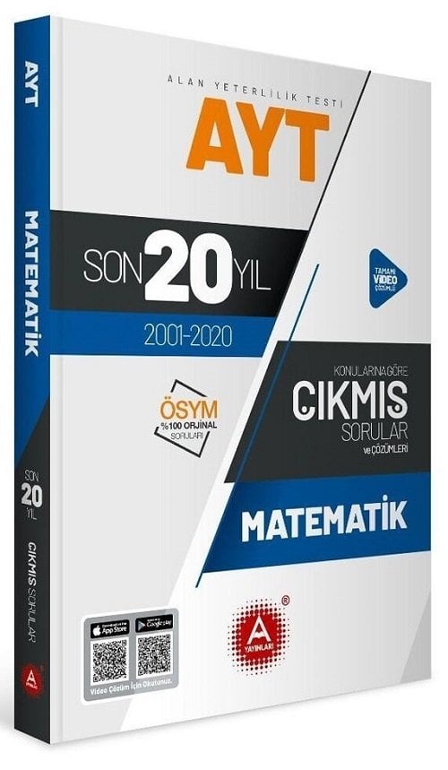 SÜPER FİYAT - A Yayınları YKS AYT Matematik Son 20 Yıl Çıkmış Sorular 2001-2020 A Yayınları