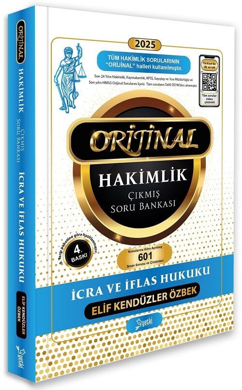 Yetki 2025 Hakimlik Kaymakamlık KPSS İcra Müdürlüğü İcra ve İflas Hukuku ORİJİNAL Çıkmış Soru Bankası Çözümlü 4. Baskı - Elif Kendüzler Yetki Yayıncılık
