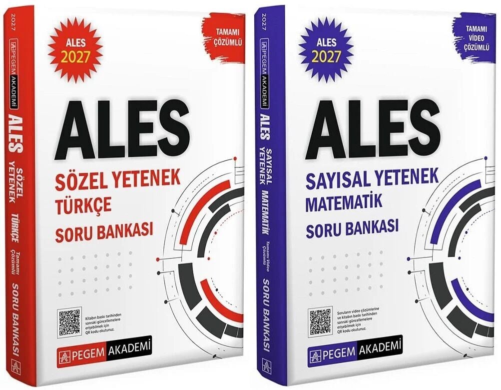 Pegem 2027 ALES Sözel Türkçe + Sayısal Yetenek Matematik Soru Bankası 2 li Set Pegem Akademi Yayınları