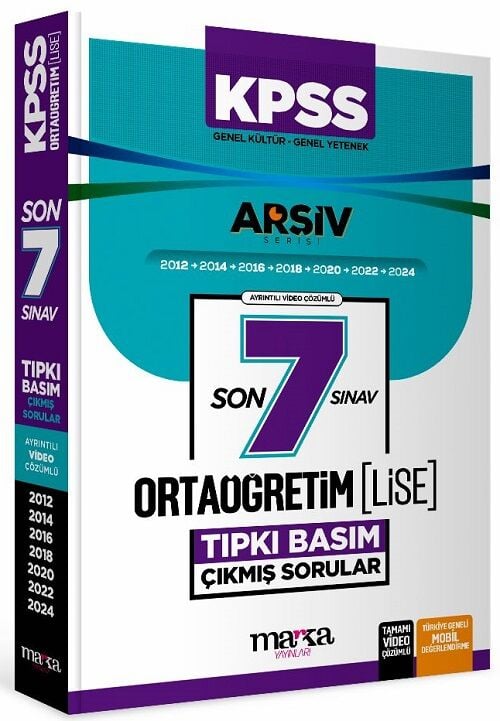 Marka 2027 KPSS Lise Ortaöğretim Çıkmış Sorular Tıpkı Basım Son 7 Sınav Çözümlü Arşiv Serisi Marka Yayınları