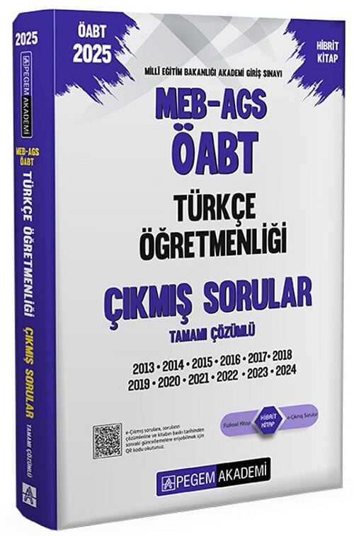 Pegem 2025 ÖABT MEB-AGS Türkçe Öğretmenliği Çıkmış Sorular Çözümlü Pegem Akademi Yayınları