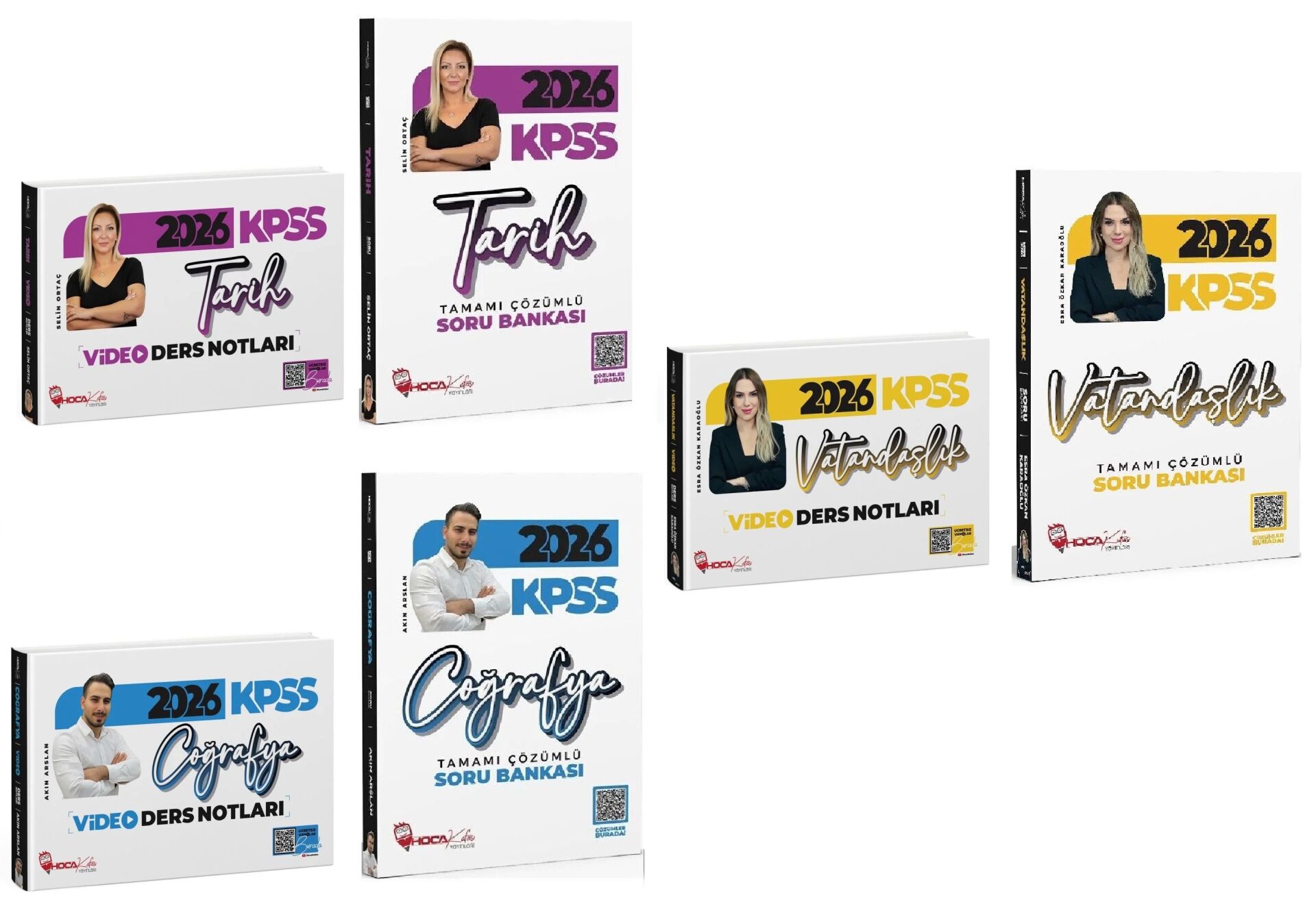 Hoca Kafası 2026 KPSS Tarih + Coğrafya + Vatandaşlık Video Ders Notları + Soru Bankası 6 lı Set Hoca Kafası Yayınları
