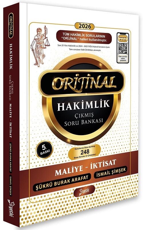 Yetki 2026 Hakimlik Maliye-İktisat ORİJİNAL Çıkmış Soru Bankası Çözümlü 5. Baskı - Şükrü Burak Arafat, İsmail Şimşek Yetki Yayıncılık
