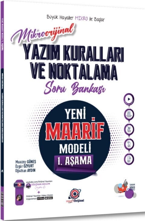 Orijinal YKS TYT AYT Yazım Kuralları ve Noktalama Mikro Orijinal Maarif Model Soru Bankası 1. Aşama Orijinal Yayınları