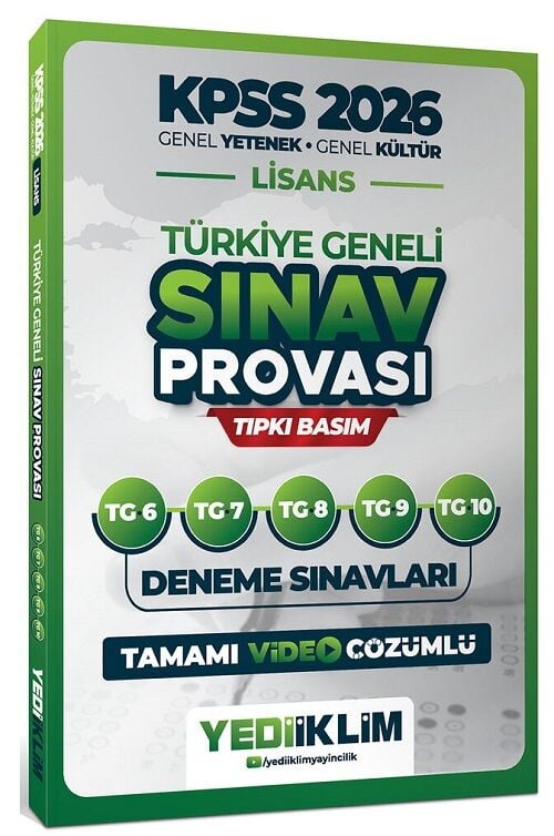 Yediiklim 2026 KPSS Genel Yetenek Genel Kültür Lisans Türkiye Geneli Sınav Provası 5 Deneme Çözümlü (6-7-8-9-10) Yediiklim Yayınları