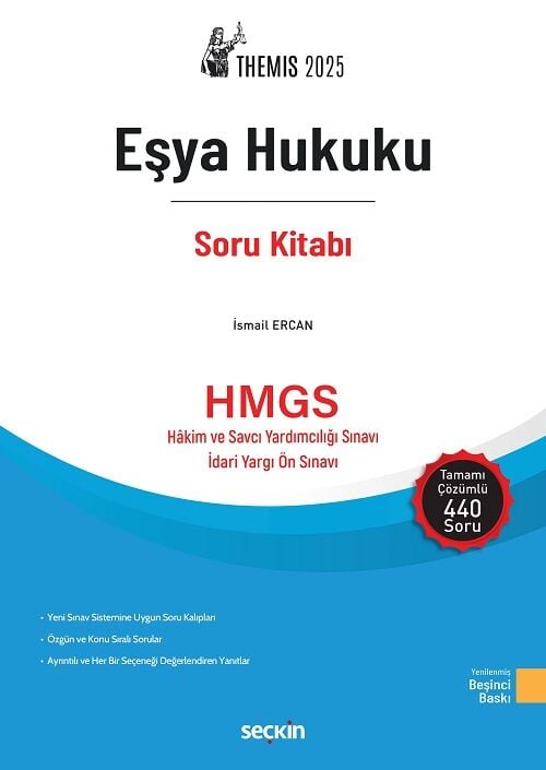 Seçkin 2025 THEMİS Eşya Hukuku Soru Kitabı 5. Baskı - İsmail Ercan Seçkin Yayınları