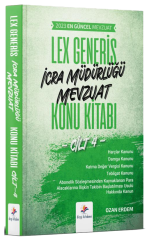 Dizgi Kitap İcra Müdürlüğü Lex Generis Mevzuat Konu Kitabı Cilt 4 - Ozan Erdem Dizgi Kitap