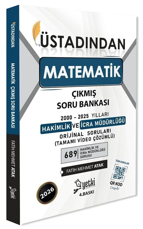 Yetki 2026 Hakimlik İcra Müdürlüğü Matematik Üstadından Çıkmış Soru Bankası Çözümlü 4. Baskı - Fatih Mehmet Atak Yetki Yayıncılık