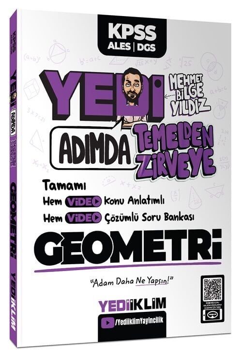 Yediiklim 2026 KPSS ALES DGS 7 Yedi Adımda Geometri Konu Anlatımlı Soru Bankası Çözümlü - Mehmet Bilge Yıldız Yediiklim Yayınları