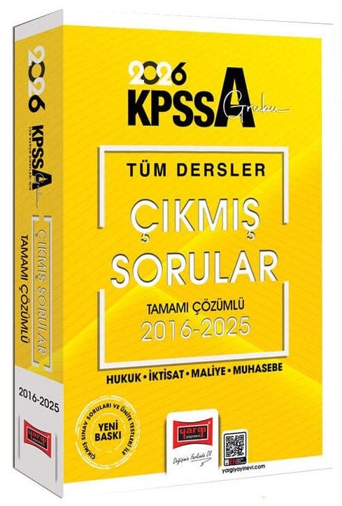 Yargı 2026 KPSS A Grubu Hukuk-İktisat-Maliye-Muhasebe Çıkmış Sorular Son 10 Yıl Çözümlü Yargı Yayınları