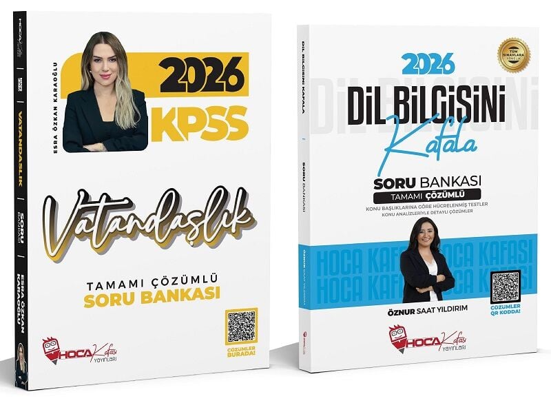 Hoca Kafası 2026 KPSS Vatandaşlık + Dil Bilgisi Soru Bankası 2 li Set - Esra Özkan Karaoğlu, Öznur Saat Yıldırım Hoca Kafası Yayınları