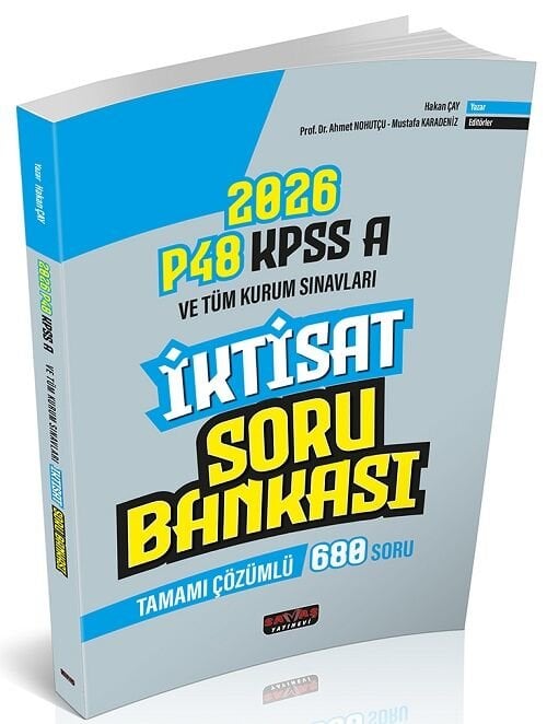 Savaş 2026 KPSS A Grubu İktisat P48 Soru Bankası Çözümlü - Hakan Çay Savaş Yayınları