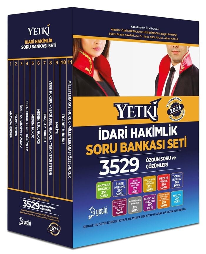 Yetki 2026 İdari Hakimlik Soru Bankası Seti Çözümlü Yetki Yayıncılık