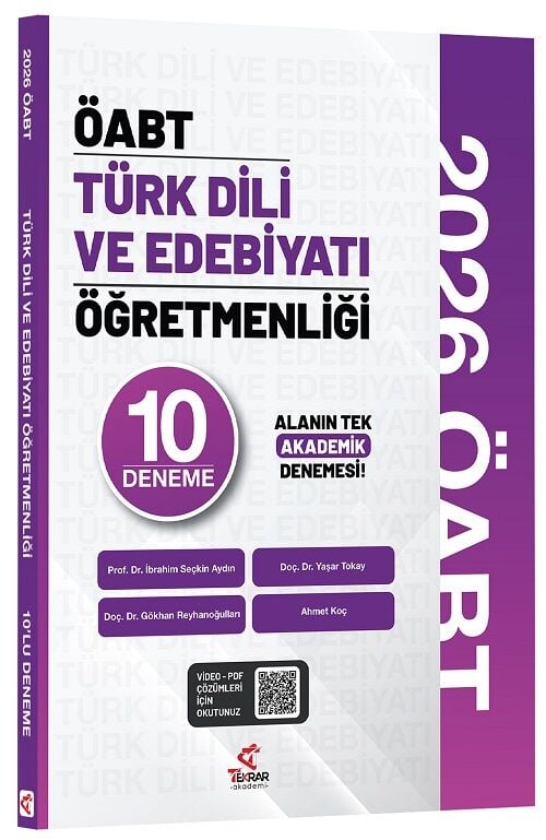 Tekrar Akademi 2026 ÖABT MEB-AGS Türk Dili ve Edebiyatı Öğretmenliği 10 Deneme Çözümlü Tekrar Akademi Yayınları