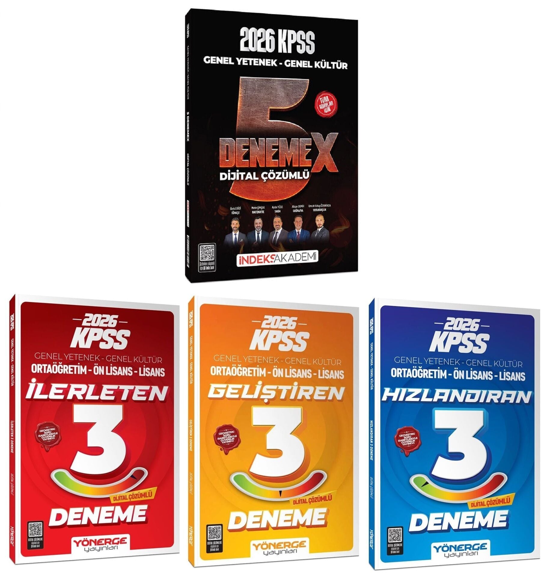İndeks + Yönerge 2026 KPSS Genel Yetenek Genel Kültür 5 + 9 Deneme 4 lü Set İndeks Akademi  + Yönerge Yayıncılık