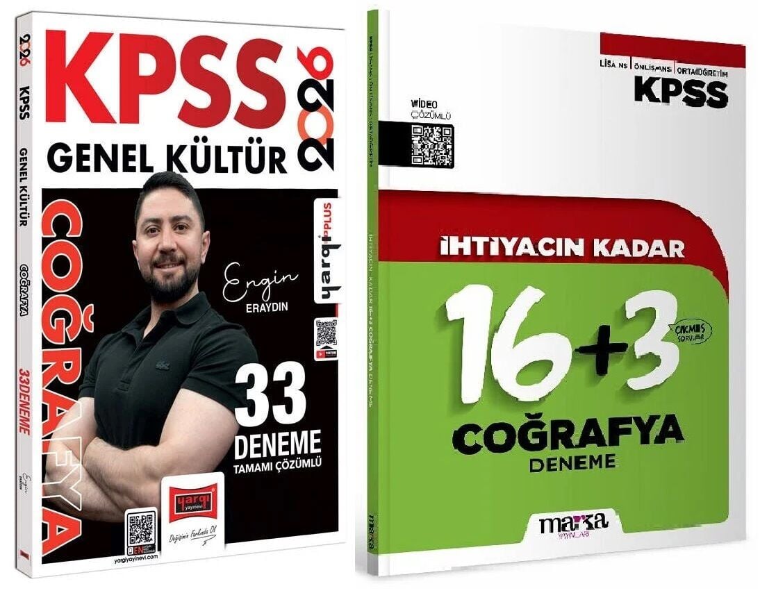 Yargı + Marka 2026 KPSS Coğrafya 33+19 Deneme 2 li Set - Engin Eraydın Yargı + Marka Yayınları