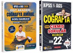 SÜPER FİYAT - Eğit Akademi 2026 KPSS MEB-AGS Coğrafya Amiral Soru Bankası +  Çıkmış Sorular Son 22 Yıl 2 li Set - Mehmet Eğit Eğit Akademi