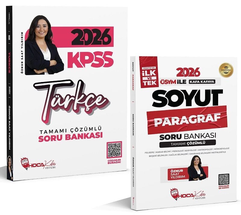 Hoca Kafası 2026 KPSS Türkçe + Paragraf Soyut Soru Bankası 2 li Set - Öznur Saat Yıldırım Hoca Kafası Yayınları