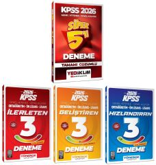 Yediiklim + Yönerge 2026 KPSS Genel Yetenek Genel Kültür 5 + 9 Deneme 4 lü Set Yediiklim  + Yönerge Yayınları