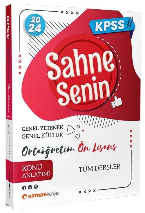 SÜPER FİYAT - Uzman Kariyer 2024 KPSS Lise Ortaöğretim Ön Lisans Sahne Senin Konu Anlatımı Tek Kitap Uzman Kariyer Yayınları