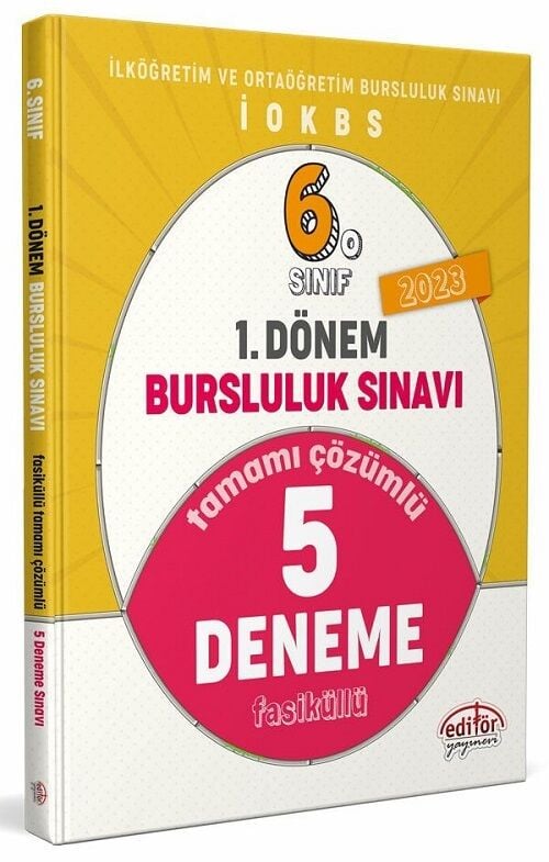 Editör 2023 6. Sınıf Bursluluk Sınavı 1. Dönem 5 Deneme Çözümlü Editör Yayınları