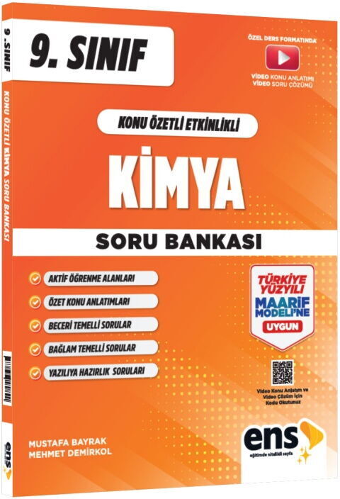 ENS Yayınları 9. Sınıf Kimya Konu Özetli Maarif Modeli Soru Bankası ENS Yayınları