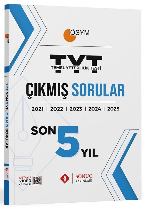 Sonuç 2026 YKS TYT Çıkmış Sorular Son 5 Yıl Çözümlü Sonuç Yayınları