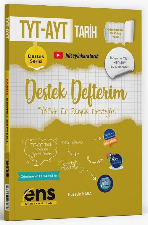 ENS Yayınları YKS TYT AYT Tarih Destek Defterim Destek Serisi ENS Yayınları