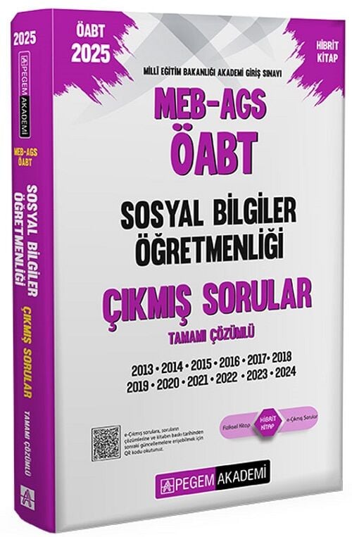 Pegem 2025 ÖABT MEB-AGS Sosyal Bilgiler Öğretmenliği Çıkmış Sorular Çözümlü Pegem Akademi Yayınları