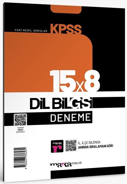 Marka 2025 KPSS Dil Bilgisi 15x8 Deneme Video Çözümlü Marka Yayınları