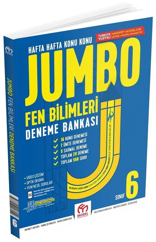 Model 6. Sınıf Fen Bilimleri Jumbo Maarif Modeli Deneme Bankası Model Eğitim Yayınları