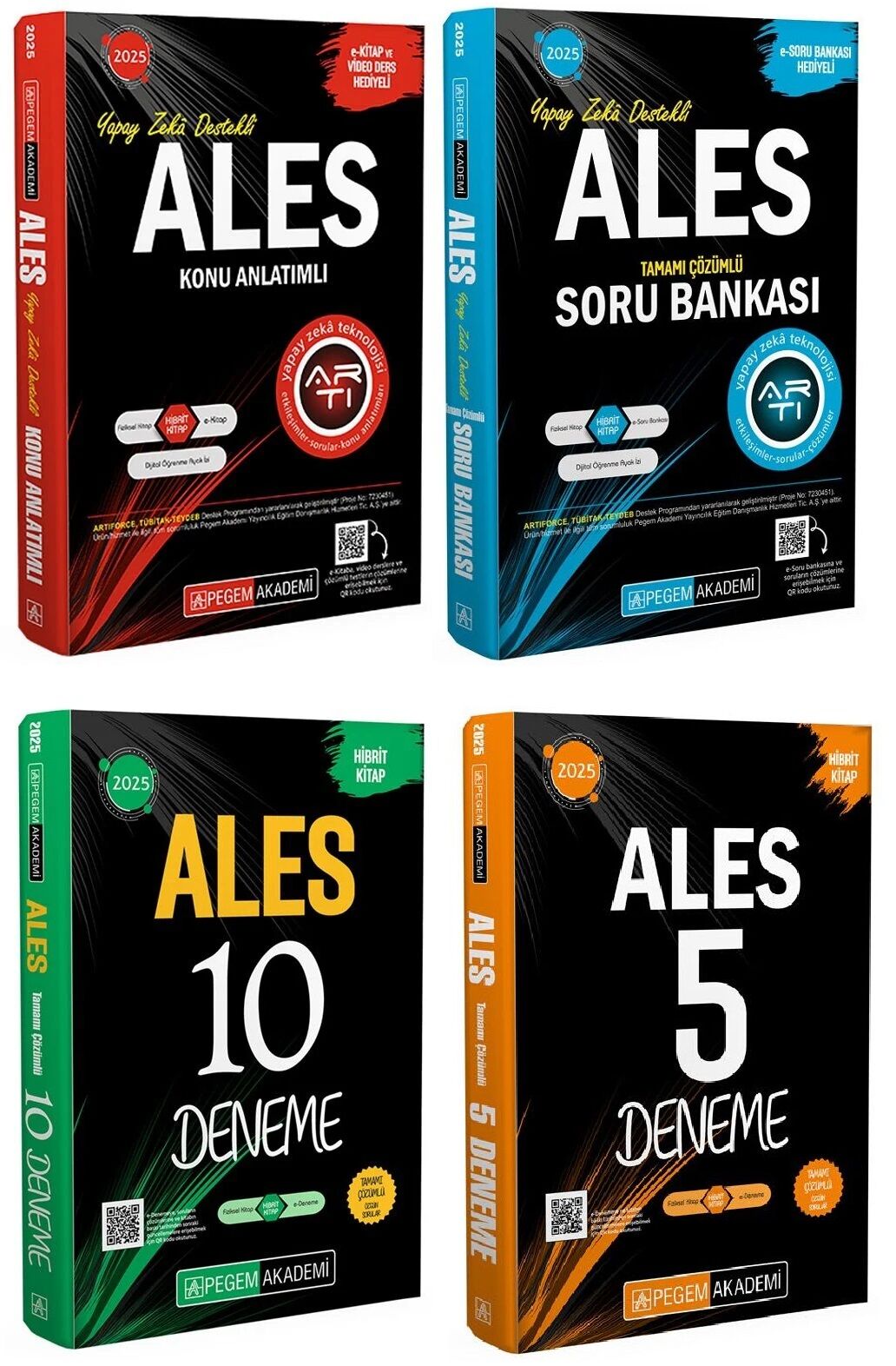 Pegem 2025 ALES Konu + Soru Bankası + 10+5 Deneme 4 lü Set Pegem Akademi Yayınları