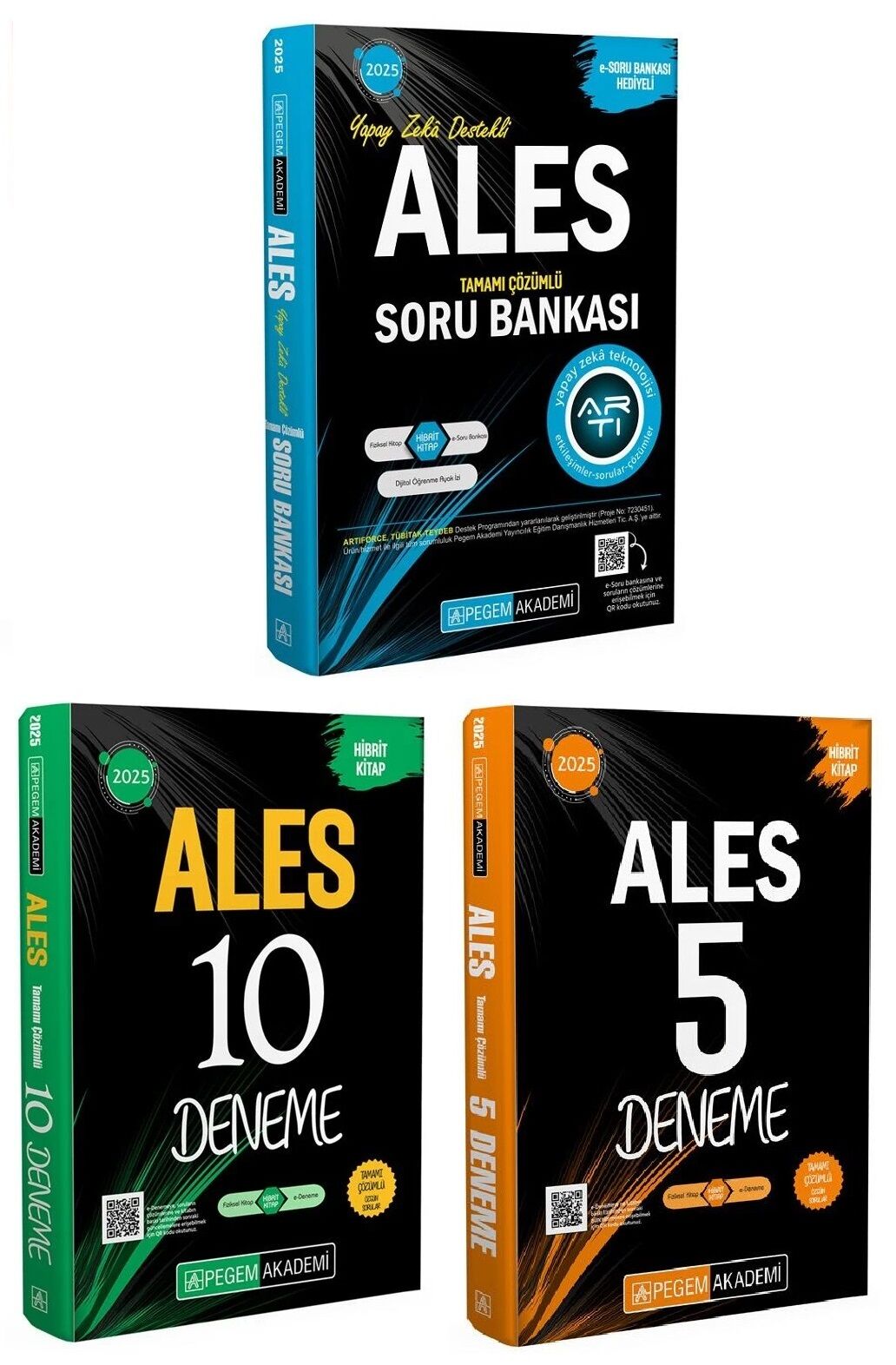 Pegem 2025 ALES Soru Bankası + 10+5 Deneme 3 lü Set Pegem Akademi Yayınları