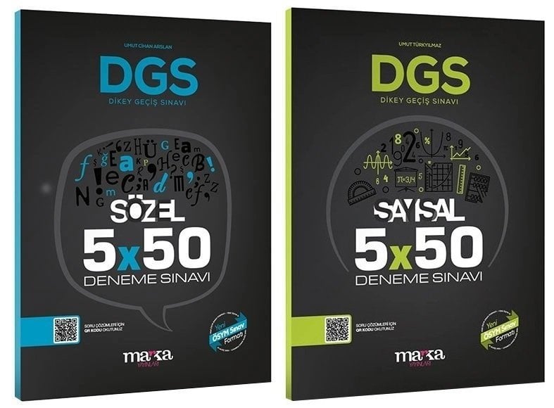 Marka 2025 DGS Sözel + Sayısal 10x100 Deneme 2 li Set 100 Soruluk Marka Yayınları