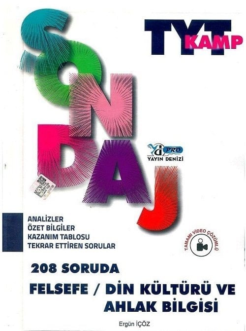 Yayın Denizi Pro YKS TYT Din Kültürü ve Ahlak Bilgisi Felsefe Sondaj Kamp Soru Bankası Yayın Denizi Pro Yayınları