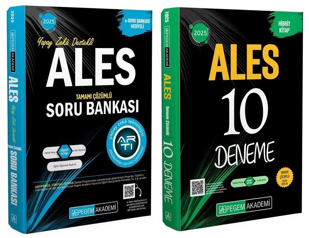 Pegem 2025 ALES Soru Bankası + 10 Deneme 2 li Set Pegem Akademi Yayınları