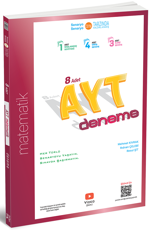 SÜPER FİYAT - Üç Dört Beş 2025 YKS AYT Matematik 8 Deneme Çözümlü Üç Dört Beş Yayınları