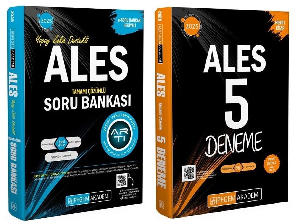 Pegem 2025 ALES Soru Bankası + 5 Deneme 2 li Set Pegem Akademi Yayınları